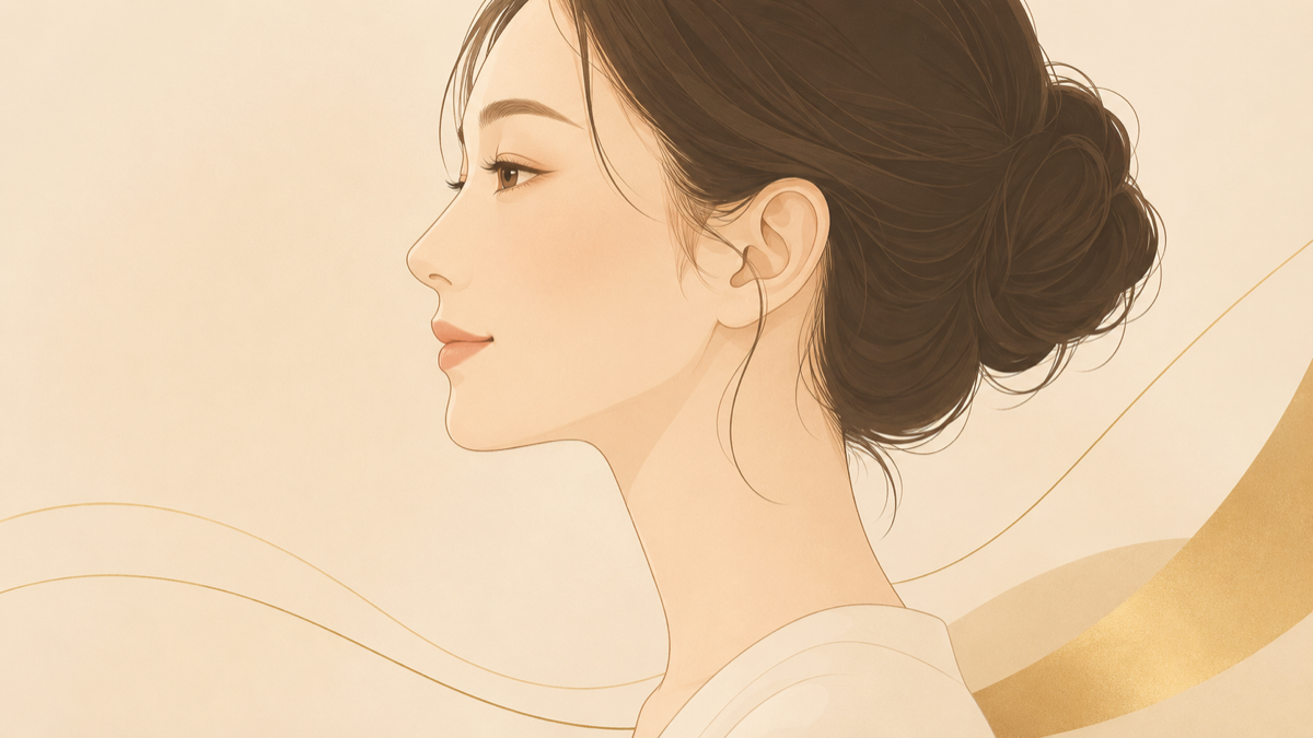 あごのラインを整えた女性の横顔イラスト