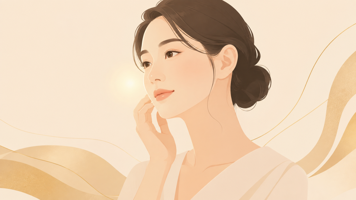 ヒアルロン酸溶解を検討する女性のイラスト