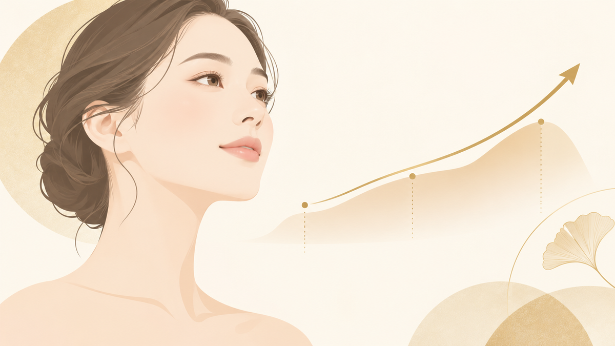 40代のたるみ治療で引き上げと補いを組み合わせる考え方を示す図解イラスト
